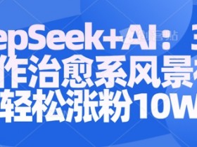 Deepseek+AI: 3分钟制作治愈系风景视频轻松涨粉10W