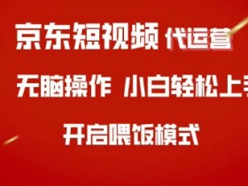 京东短视频代运营，全程喂饭，小白轻松上手【揭秘】