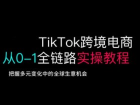TikTok跨境电商从0-1全链路全方位实操教程，把握多元变化中的全球生意机会