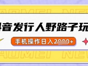 抖音发行人野路子玩法，一单利润50，手机操作一天多张【揭秘】