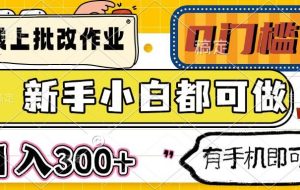（14914期）线上批改作业 0门槛 新手小白都可做 日入300+ 有手机即可
