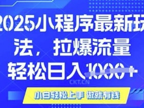 25年最新小程序升级玩法对接腾讯平台广告产被动收益，轻松日入多张【揭秘】