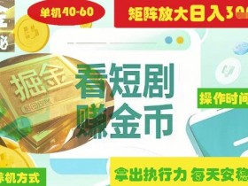 揭秘短剧广告掘金高阶玩法如何矩阵操作实现单日2-4小时收益3-5张