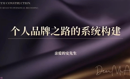 亲爱的安先生·Ai个人品牌之路（三天10小时）