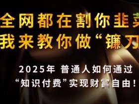 全网都在割你韭菜，我来教你做镰刀，2025普通人如何通过知识付费，实现财F自由【揭秘】