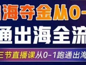 2025出海夺金从0-1跑通出海全流程，三节直播课从0-1跑通出海，教你用AI跑通全流程
