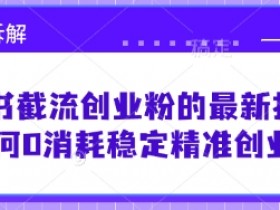 小红书截流创业粉的最新打法，如何0消耗稳定精准创业粉【思路拆解】