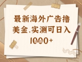 最新海外广告联盟自动运行撸美金项目，实测可日入多张【揭秘】