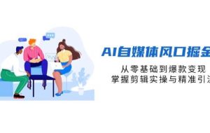 （14329期）AI自媒体风口掘金课，从零基础到爆款变现，掌握剪辑实操与精准引流