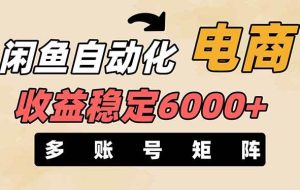 （14339期）闲鱼自动化电商，月收益稳定6000+，零风险长期盈利【支持多账号矩阵布局】