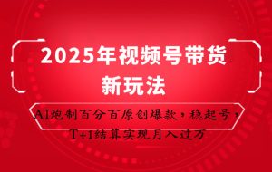2025年视频号带货新玩法：AI炮制百分百原创爆款，稳起号，T+1结算实现月入过万