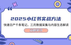 （14347期）2025小红书实战方法，快速日产千条笔记，三月数据采集与内容生态解读