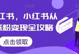 掘金小红书，小红书从0到1涨粉变现全攻略