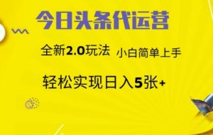 今日头条矩阵系统代运营 批量生成文章  次日见收益 躺赚月入3000+