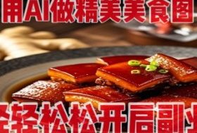 用AI做精美美食图，无需专业设备拍摄，轻轻松松开启副业