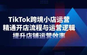 TikTok跨境小店运营，精通开店流程与运营逻辑，提升店铺运营效率