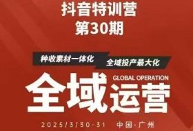 抖音特训营第30期线下培训资料，没有录音视频，正版整理的脑图资料及学员总结核心点
