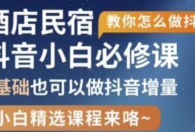 抖音本地生活酒店民宿运营，0基础也可以做抖音增量