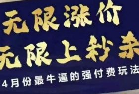 4月12号拼多多线上课，无限涨价，无限上秒杀，4月份最牛逼的强付费玩法