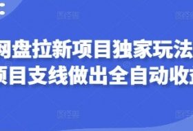 2025网盘拉新项目独家玩法，靠主项目支线做出全自动收益