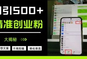不需要我们去想文案，也不需要我们去剪辑视频，日引500+精准创业粉，方法大揭秘