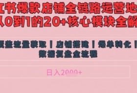 别再乱投流了！小红书店铺精细化运营让爆款笔记自己涨粉的底层逻辑​，日入1k