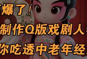 用Ai制作Q版戏剧人物，手把手教你吃透中老年经济，5分钟一个成品，多渠道变现