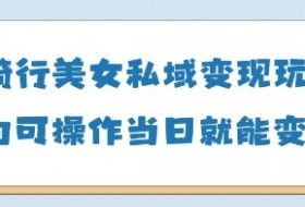 AI骑行美女私域变现玩法小白可操作当日变现5张