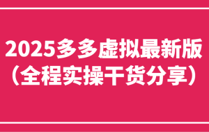 2025多多虚拟最新版（全程实操干货分享）工作室可以批量复制，主打一个稳定