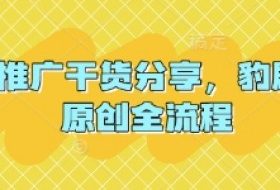 短剧推广干货分享，豹剧 1:1原创全流程
