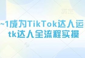 从0~1成为TikTok达人运营，tk达人全流程实操