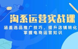 （14427期）淘系运营实战课，涵盖选品推广技巧，提升店铺转化率，掌握电商运营知识