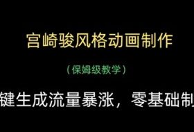 宫崎骏风格动画制作，一键生成流量暴涨，保姆级教学