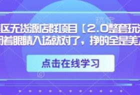 TK美区无货源店群项目【2.0整套玩法】，闭着眼睛入场就对了，挣的全是美刀