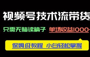 （14476期）视频号技术流带货，只需无脑读稿子，单场收益1000+ 保姆级教程，小白轻…