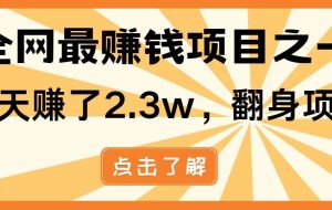 （14723期）暴利项目，每天被动收益1500+，长期管道收益！0成本自己做老板！