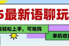 25年最新语聊玩法，纯手工，单机收益100+，小白也能轻松上手，可矩阵操作
