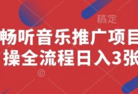 番茄畅听音乐推广项目，实操全流程日入3张