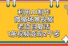 利用AI制作微缩场景视频，老项目复活，1条视频变现2k