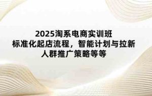2025淘系电商实训班：标准化起店流程，智能计划与拉新，人群推广策略等等