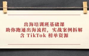 （14555期）出海培训班基础课，助你跑通出海流程，实战案例拆解，含 TikTok 榜单资源
