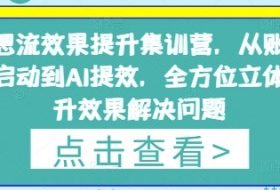 信息流效果提升集训营，从账号冷启动到AI提效，全方位立体提升效果解决问题