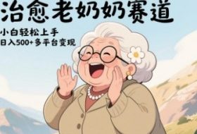 视频号治愈老奶奶赛道，小白轻松上手，日入多张，多平台变现