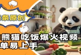 Ai熊猫吃饭爆火视频，条条原创，简单易上手