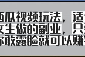西瓜视频玩法，适合女生做的副业，只要你敢露脸就有收益