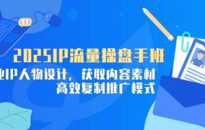 （14609期）2025IP流量操盘手班，商业IP人物设计，获取内容素材，高效复制推广模式