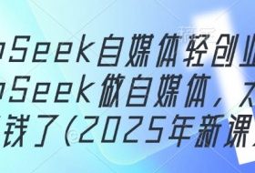 DeepSeek自媒体轻创业，用DeepSeek做自媒体，太容易挣钱了(2025年新课)