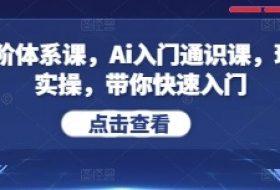 Ai五阶体系课，Ai入门通识课，理论+实操，带你快速入门