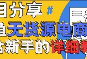 闲鱼无货源带货详细教程，AI赋能，手把手教你稳定变现
