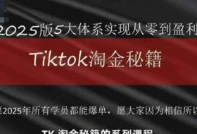 TikTok跨境2025淘金秘籍，​2025TikTok从0到盈利变现